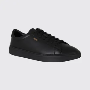 Boss Kieran Low-Top Trainers in Smooth Leather with Printed Logo Black (50552853007)