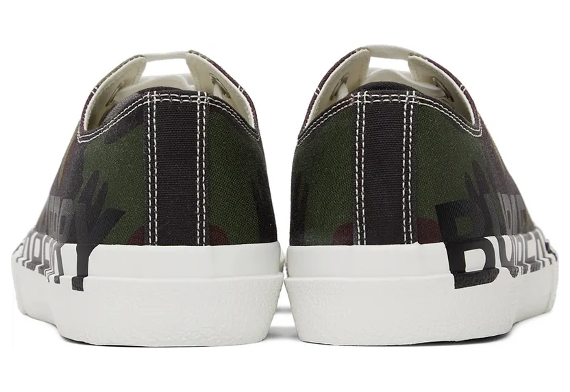 Burberry Green Camo Logo Print Sneakers (8041895) (4)