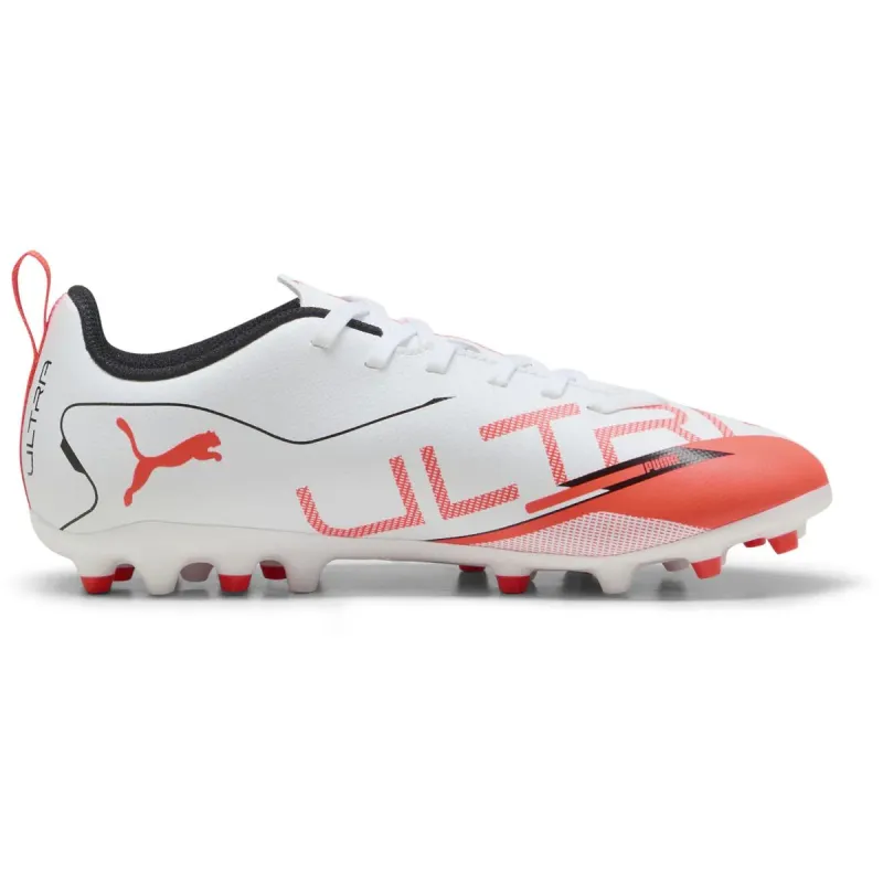 Puma Ultra 5 Play MG Fußballschuhe Kids 03 – matte aged silver/yellow alert/puma aged silver 38 für Kids, weiß, Größe 18 EU (108329)