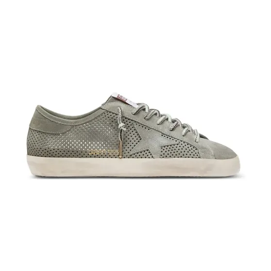 Golden Goose Super-Star Ltd aus perforiertem Wildleder mit passendem Wildlederstern “Green” (GMF00931F008594)
