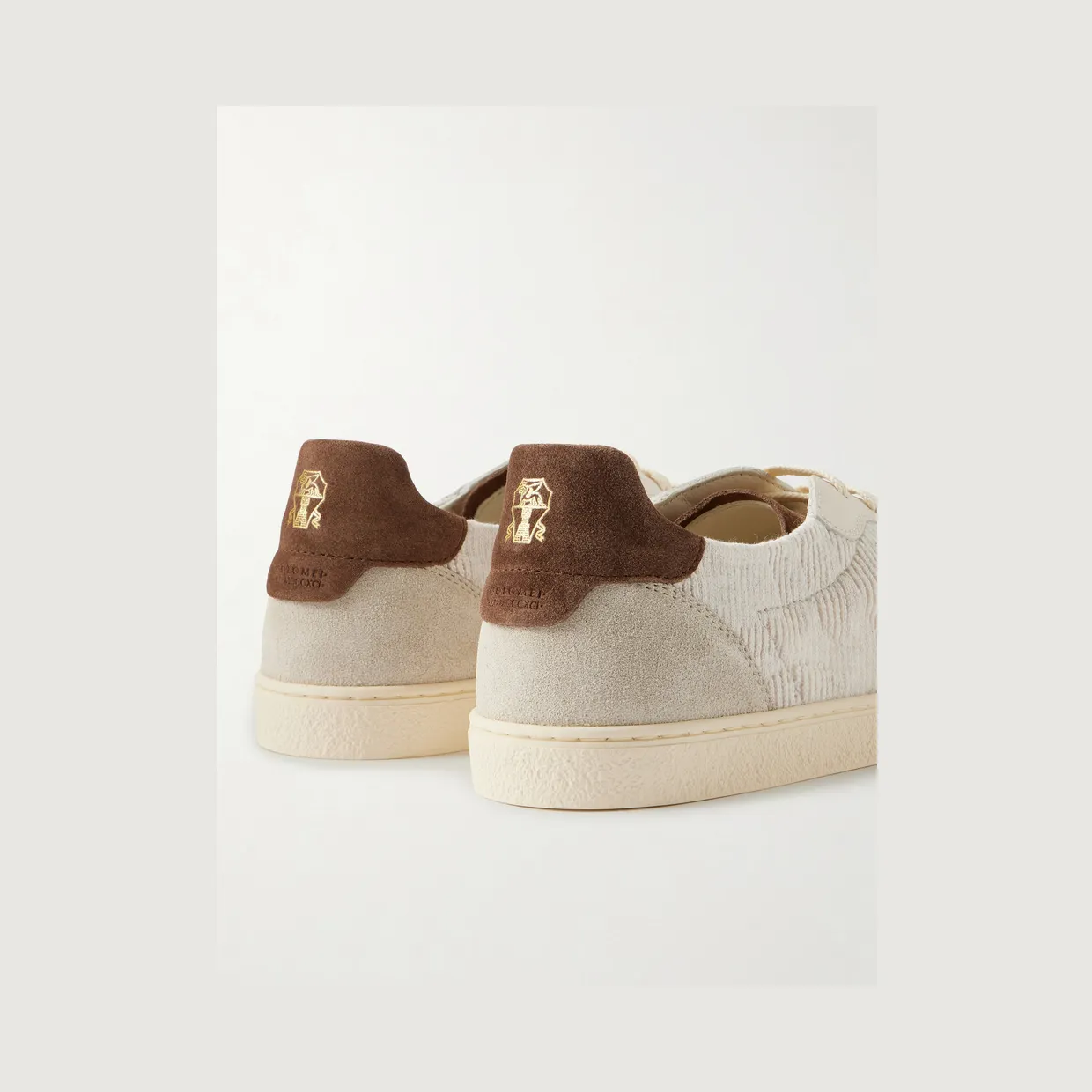 Brunello Cucinelli Suede and Cotton Sneakers Neutral (MZURMSJ344) (5)