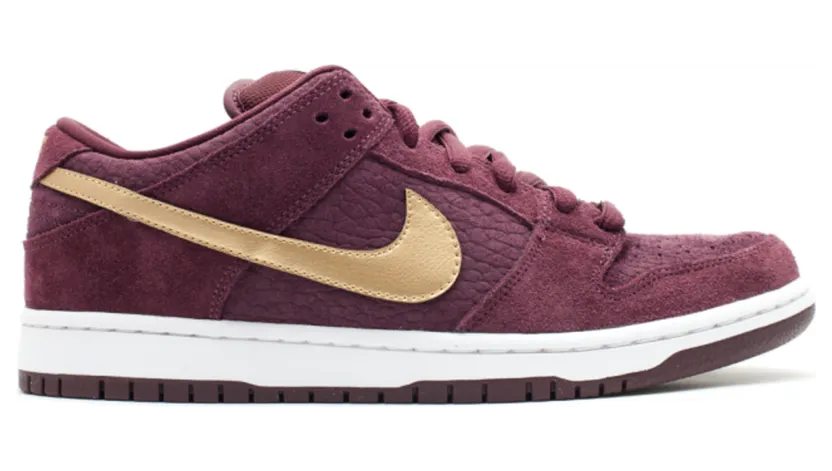Nike Dunk Low Pro SB ‘UK Passport’ Deep Burgundy/Metallic Gold (304292-600)