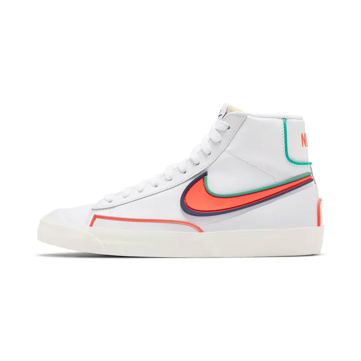 Nike Blazer Mid 77 Infinite White Green Orange “White / Blue Void / Roma Green / Bright Crimson” (DA7233-102)