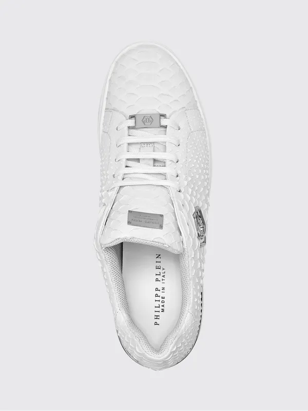 Philipp plein Python Print Leather Sneakers with Hexagon White (FAASMSC3155PLE029P01) (2)