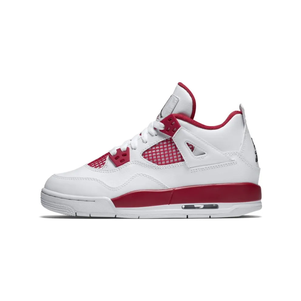 Jordan 4 Retro Alternate 89 (GS) White/Black-Gym Red (408452-106)