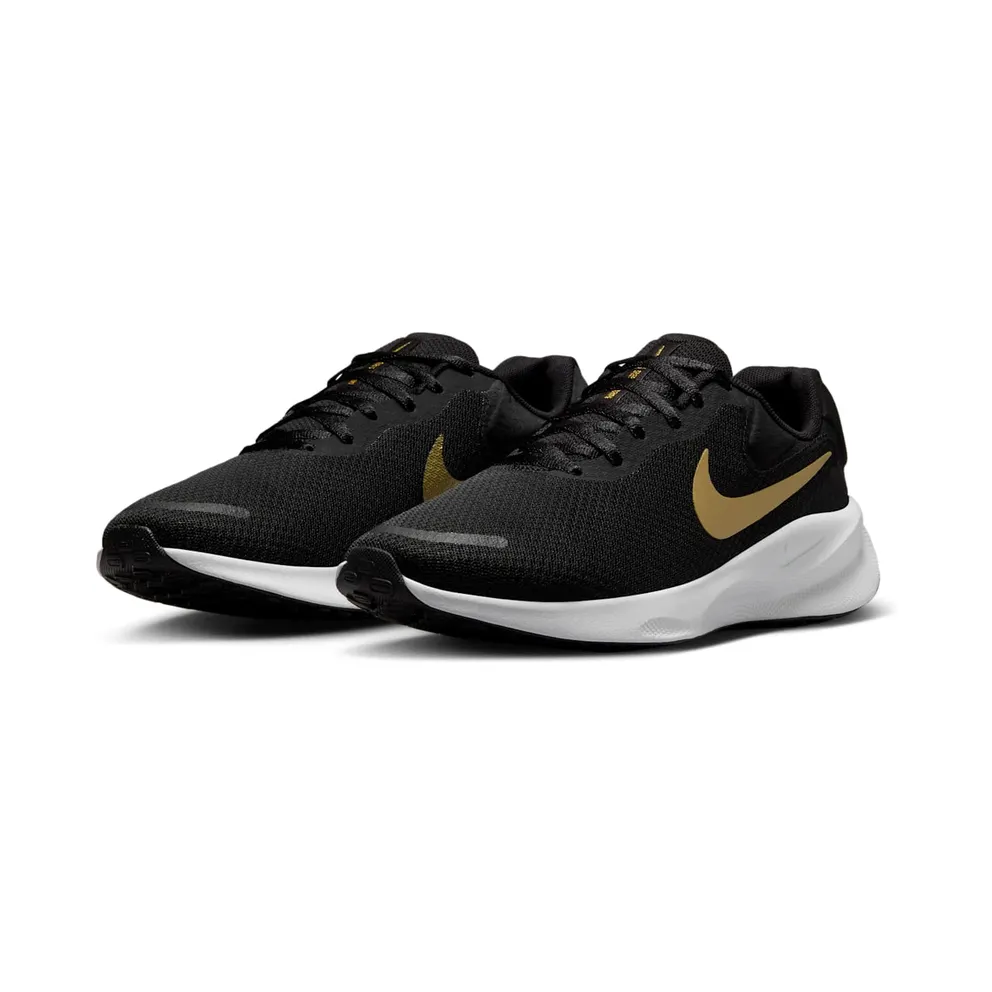 Nike Revolution 7 Black White Metallic Gold (FZ6829-002)
