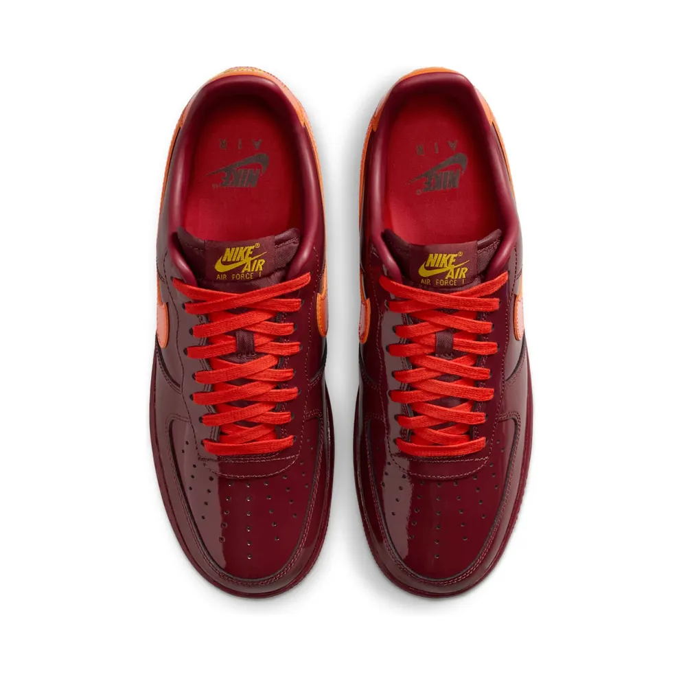 Nike Air Force 1 Low “Patent Leather Dark Team Red Safety Orange” (IO4489-601)