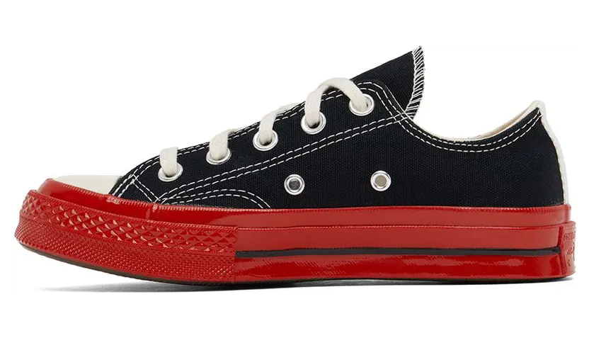 Comme des Garçons Play Off-White & Red Converse Edition Chuck 70 Low-Top Sneakers (P1K123) (3)