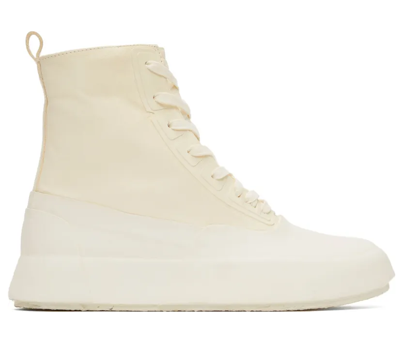 AMBUSH Off-White Leather Mix Hi Sneakers (BMIE002F21MAT0010310)