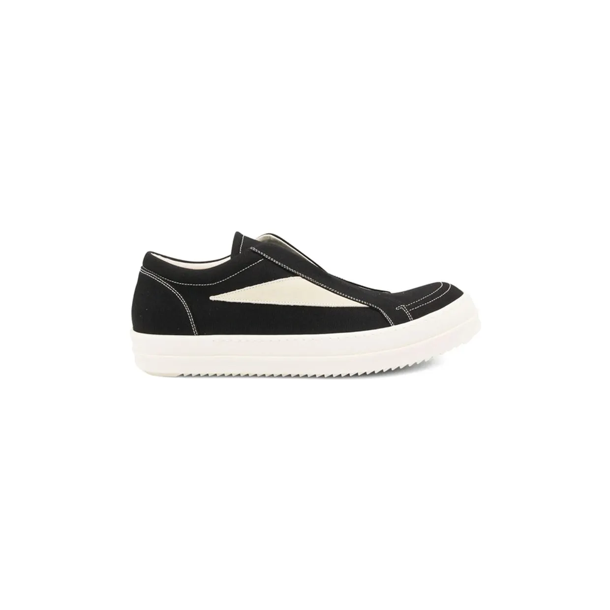 Rick Owens DRKSHDW Low panelled slip on sneakers Black Milk (DU02E7811DOLVS911)