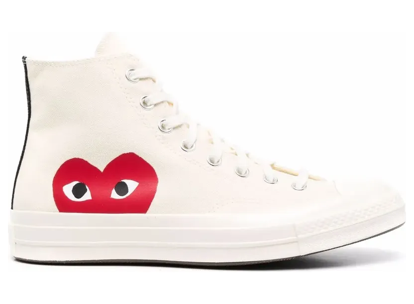 Comme Des Garçons Play x Converse Chuck 70 White high-top sneakers – Beige (AZK112001)