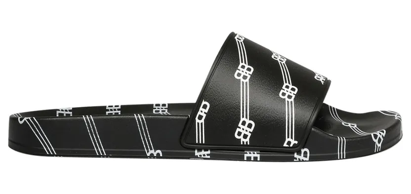 Balenciaga Pool Slides All Over Logo Black (590930 W2BG0 1090)