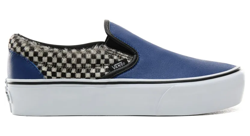VANS Python Check Classic Slip-on Platformschoenen (Blauw)