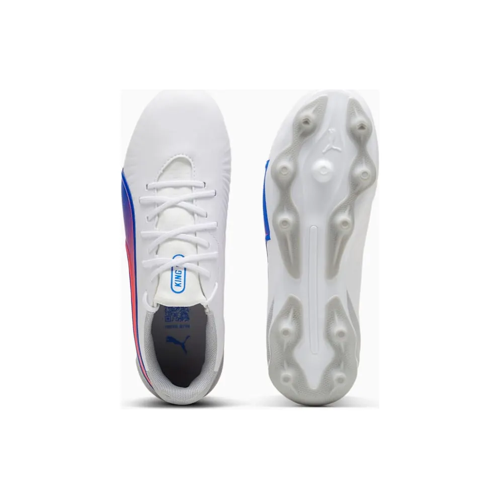 Puma King Match FG/AG Jr White Bluemazing Flat Light Grey Sunset Glow (108048-02)