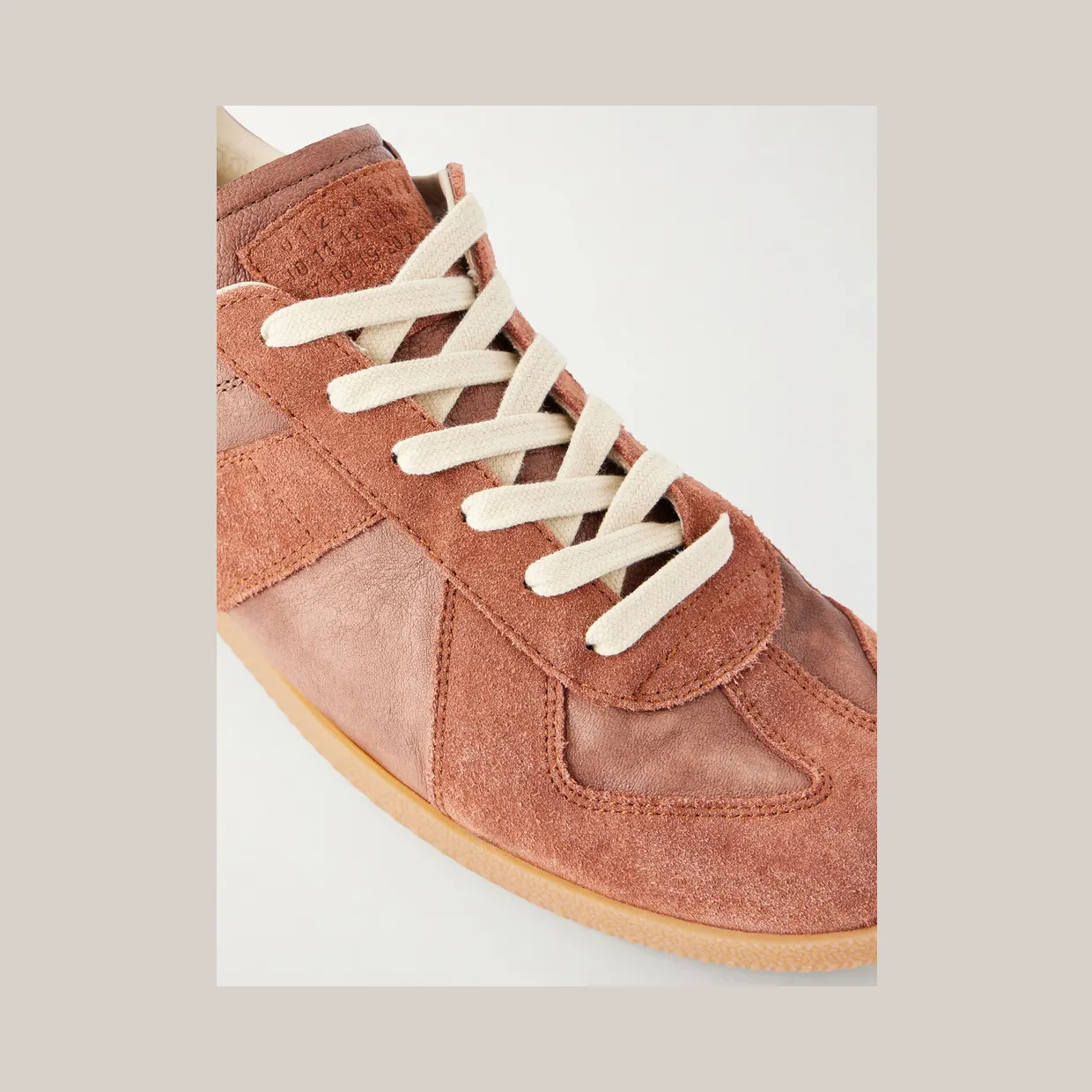 Maison Margiela Replica Suede-Trimmed Leather Sneakers Dark brown (S57WS0557) (5)
