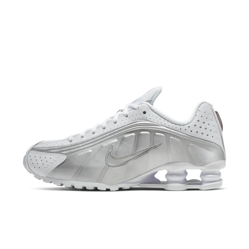 Nike Shox R4 White Metallic (W) White/White-Metallic Silver-Max Orange (AR3565-101)