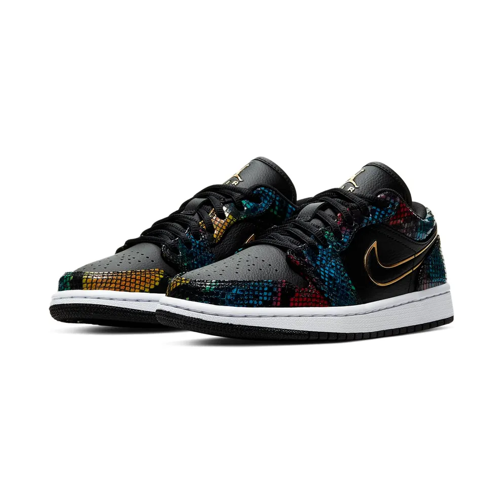 Jordan 1 Low Multicolor Snakeskin (W) (2020) Black/Metallic Gold (CW5580-001)