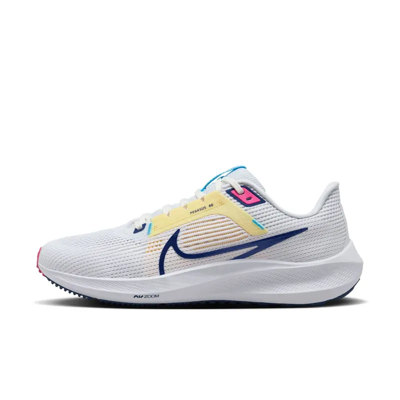 Nike Air Zoom Pegasus 40 “White / Photon Dust / Fierce Pink / Deep Royal Blue” (DV3854-105)