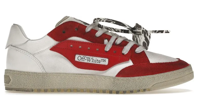 OFF-WHITE Vulcanized 5.0 Low Top White Red (OMIA227F21FAB0010129)