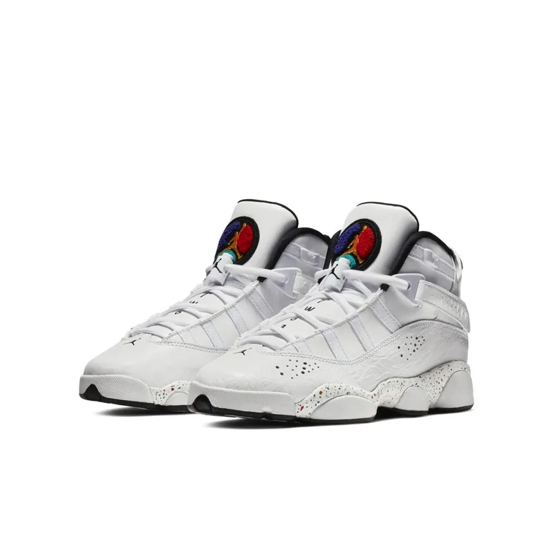 Jordan 6 Rings Confetti (GS) White/Black-White-Grey Fog (323419-100)