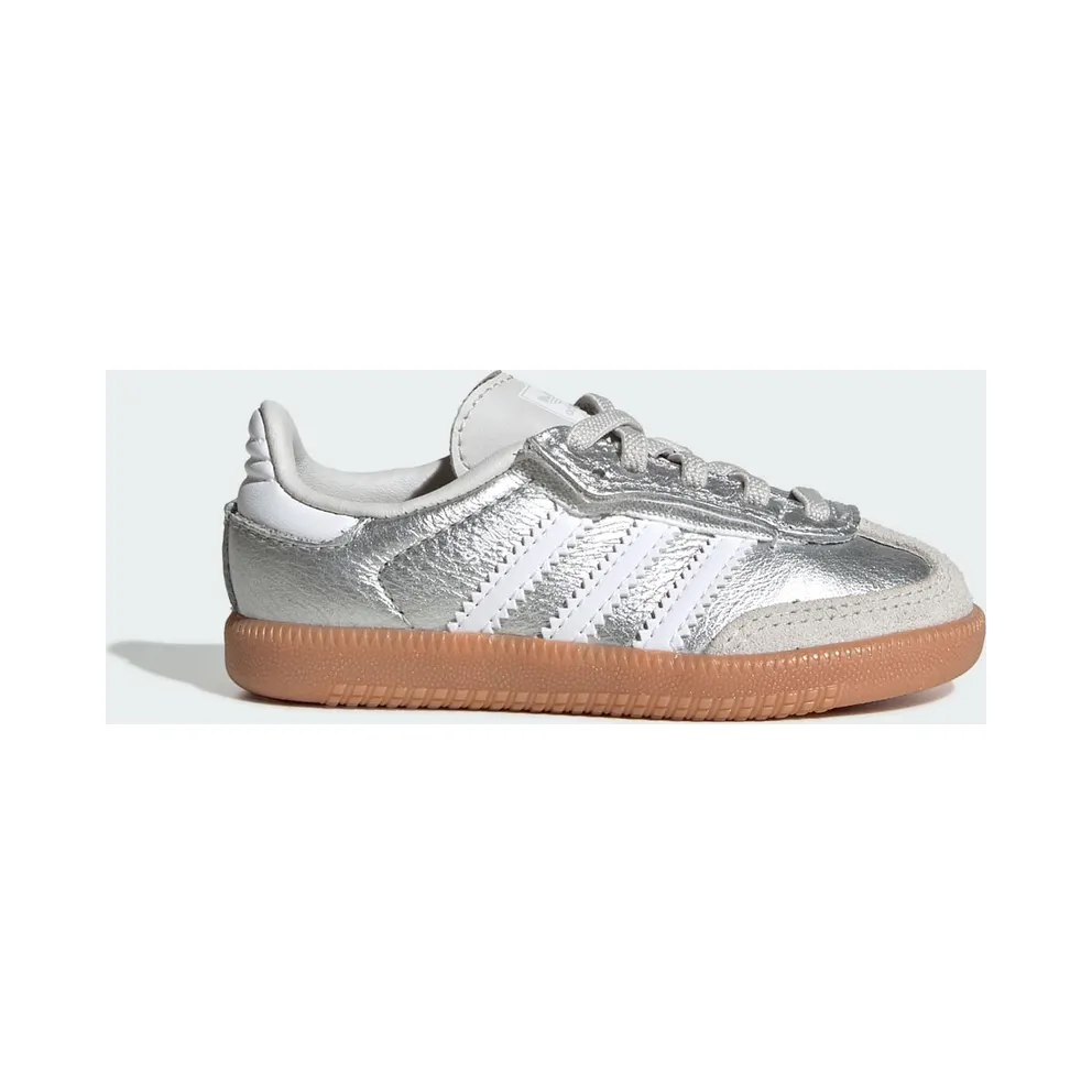 Adidas SAMBA OG COMFORT CLOSURE ELASTIC LACE Shoes Silver Metallic / Cloud White / Gum (KK2346)