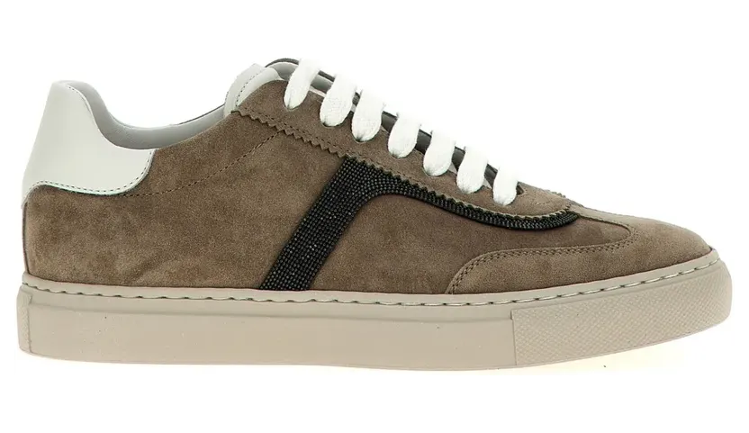 Brunello Cucinelli verfraaid met monilikralen “Brown” (MZSFG2908C5859)
