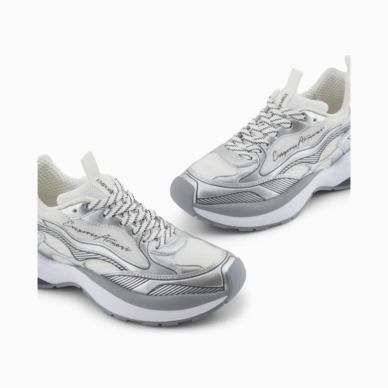 Armani Sneakers With Laminated Details And Signature Logo (X3X238-XR388-00520) (5)