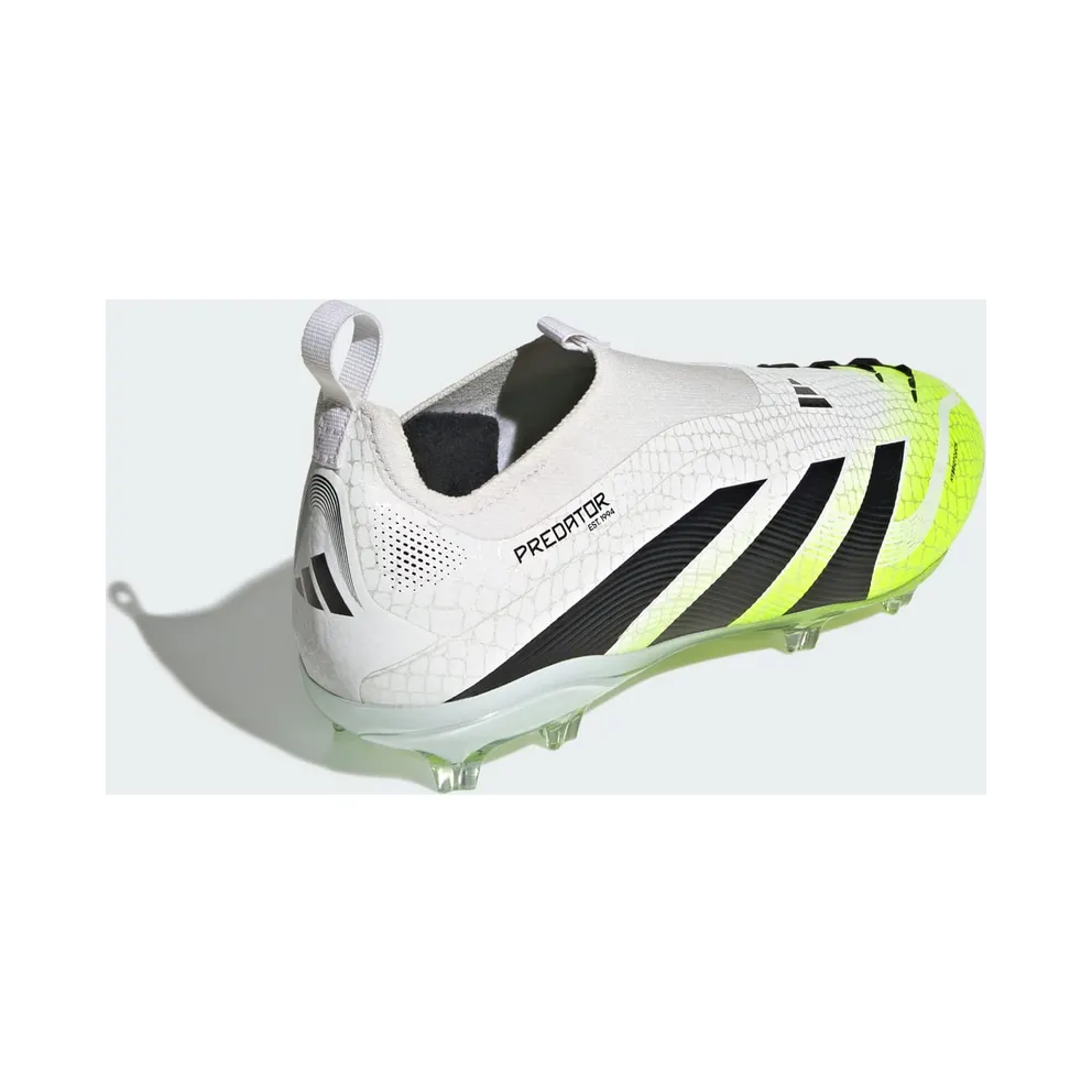adidas Predator Elite Laceless Firm Ground Boots Kids “Cloud White / Core Black / Lucid Lemon” (JP9912)