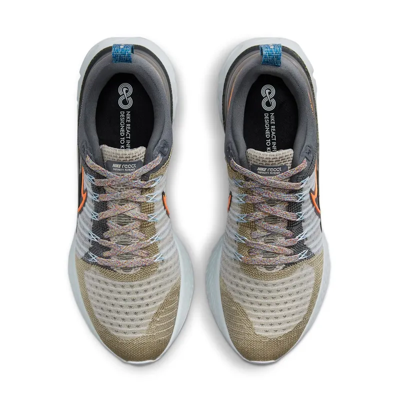 Nike React Infinity Run Flyknit 2 Light Bone Grey Orange (DC4577-001)