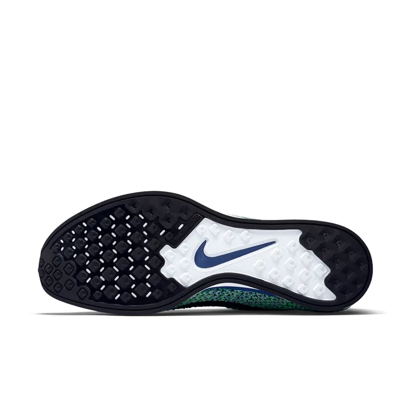 Nike Flyknit Racer Tranquil White/Black-Game Royal-Green Strike (526628-104)