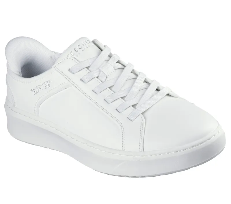Skechers Slip-ins: Court Break – Double Vented – White – “White” (183177 WHT)