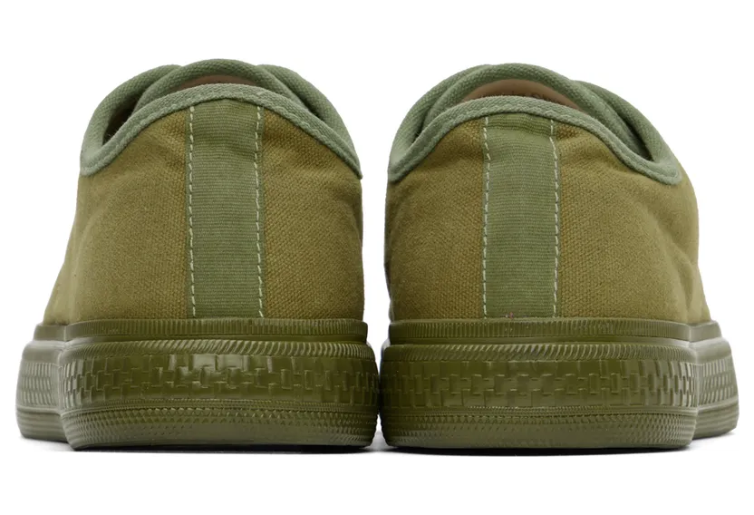 Acne Studios Green Canvas Low Sneakers (BD0225-) (2)