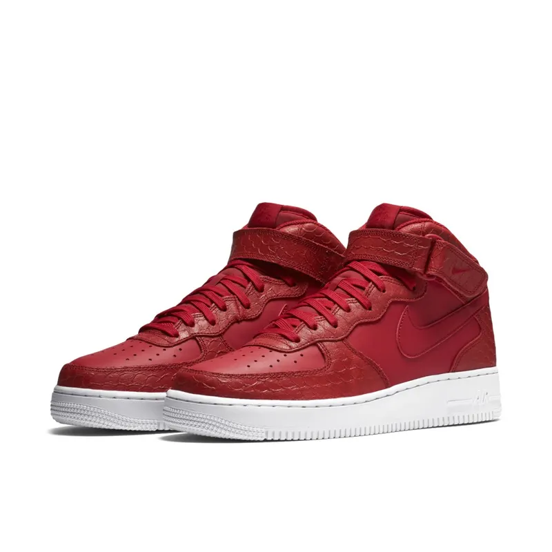 Nike Air Force 1 Mid Red Python Gym Red/White (804609-601)