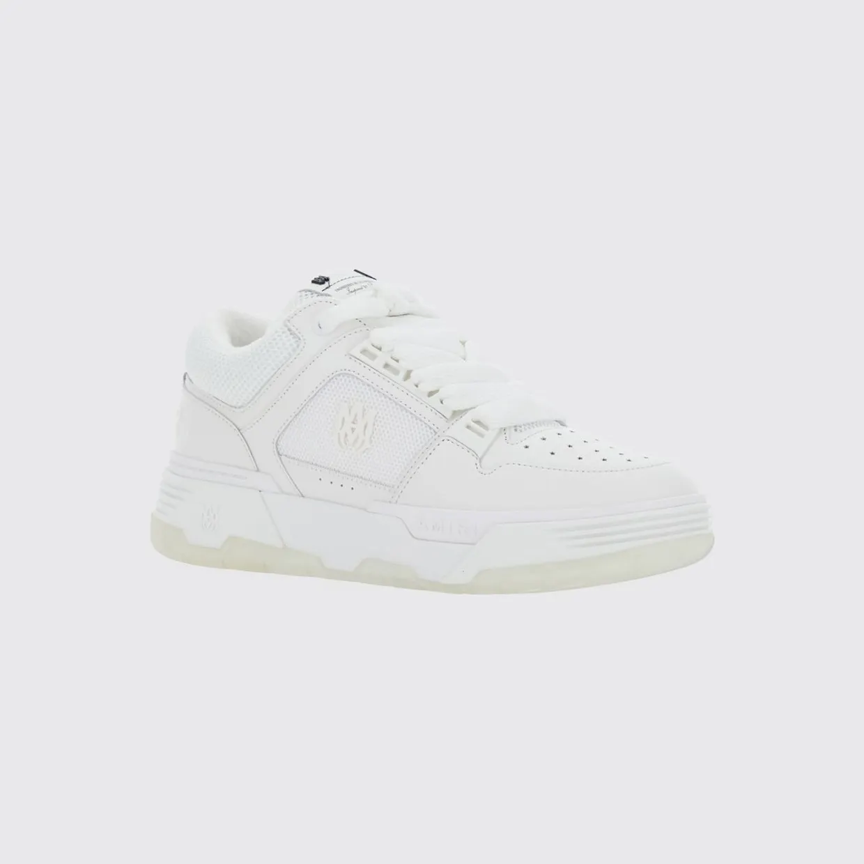 Amiri MA-1 Leather and Mesh Sneakers with Monogram and Padded Ankle White (AMFOSR1097100)