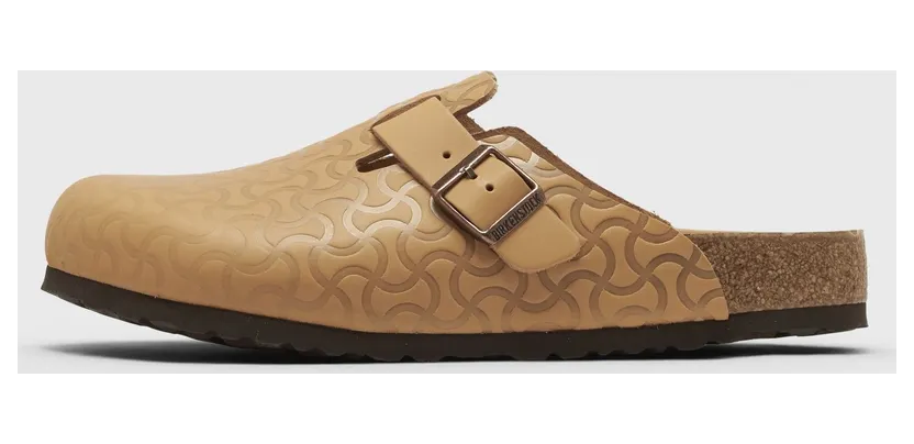 Birkenstock Boston Embossed Leather Beige
