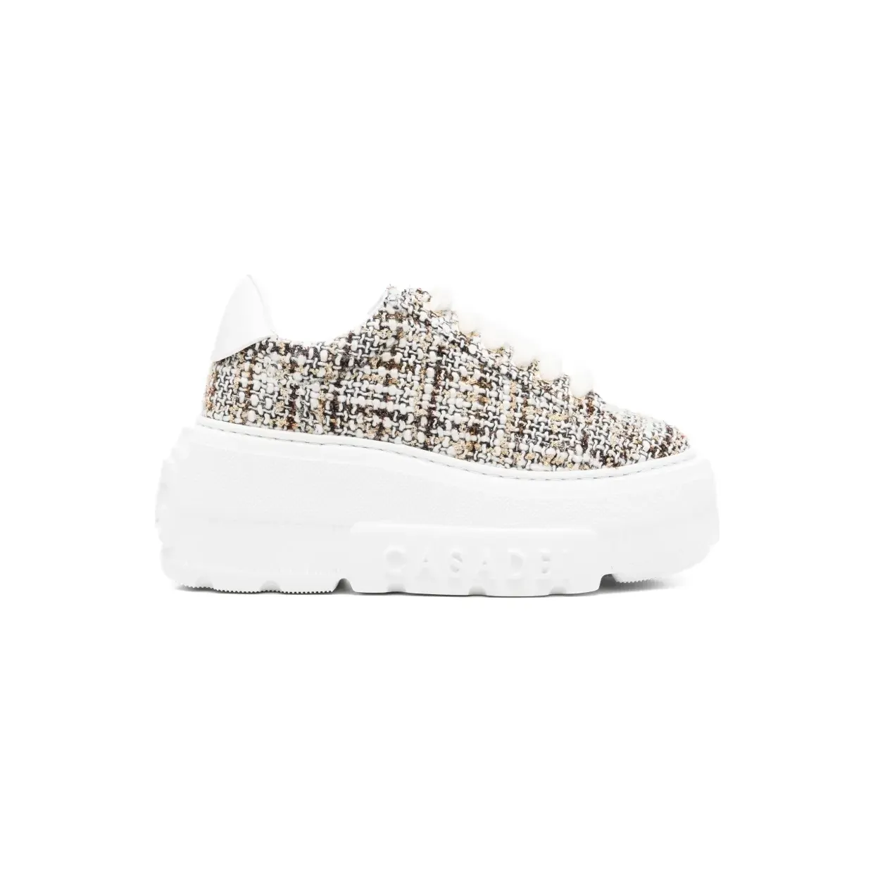Casadei Tweed sneakers met plateauzool – Beige (2X127C0701C3093)
