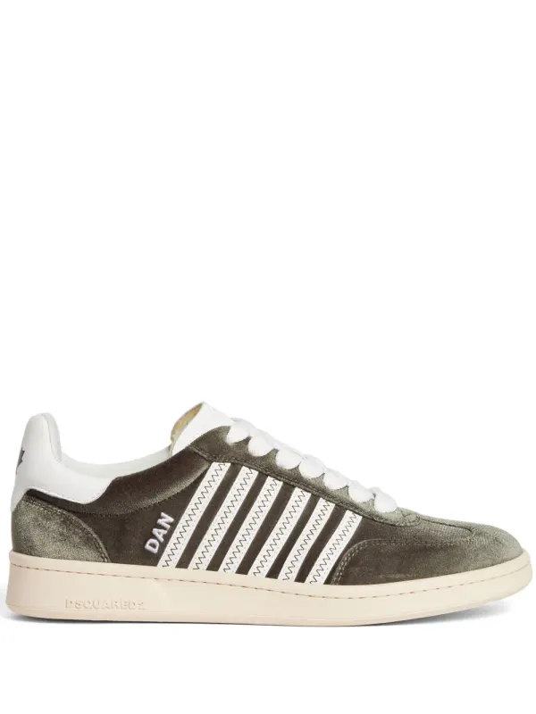 DSQUARED2 Boxer fluwelen low-top – Green (SNM036410907859)