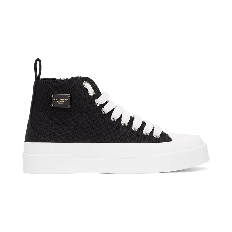 Dolce & Gabbana Black & White Canvas Portofino High 89690 Black/White (CK1887 AO522)