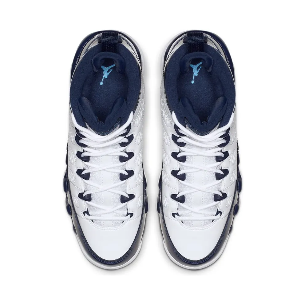 Jordan 9 Retro Pearl Blue (GS) White/University Blue-Midnight Navy (302359-145)