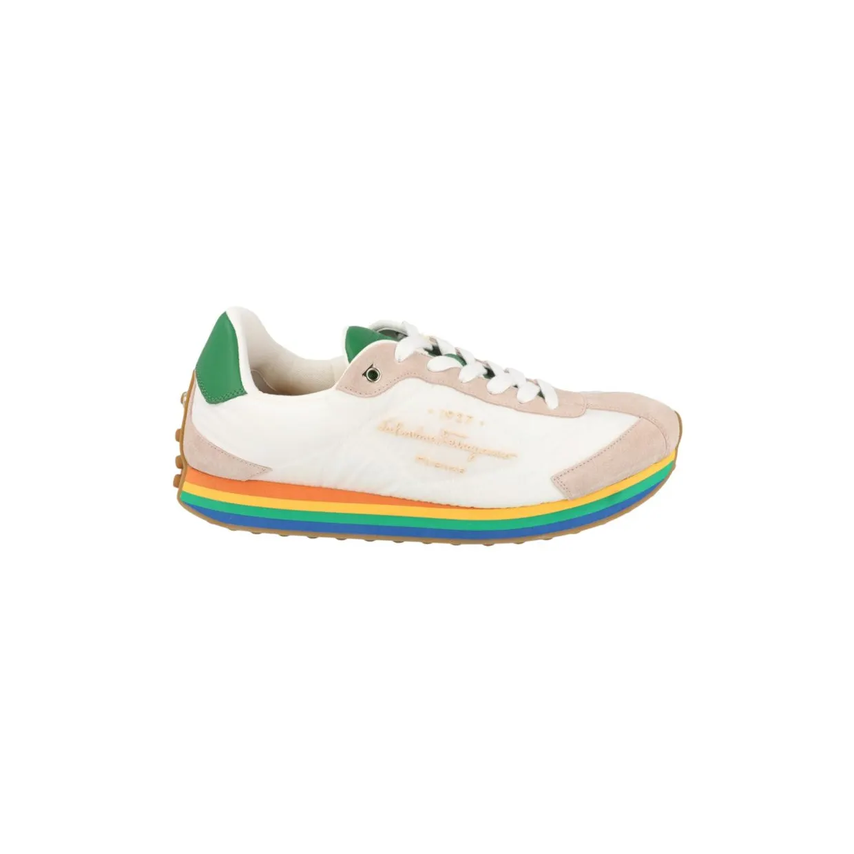 Ferragamo Iggy Mixed Media Sneakers Green (030320-756565-M)