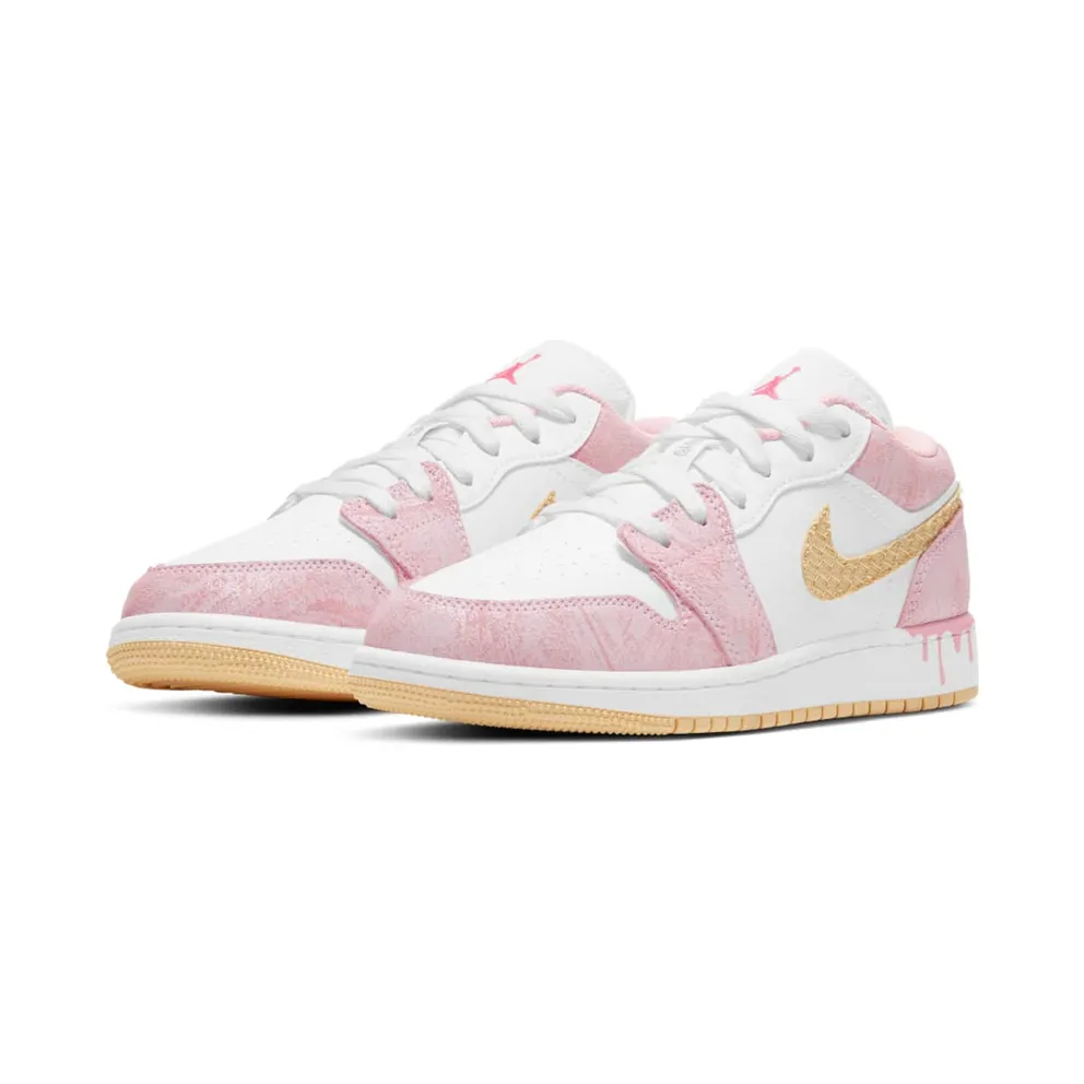 Jordan 1 Low Paint Drip (GS) Arctic Punch/Pale Vanilla-White (CW7104-601)