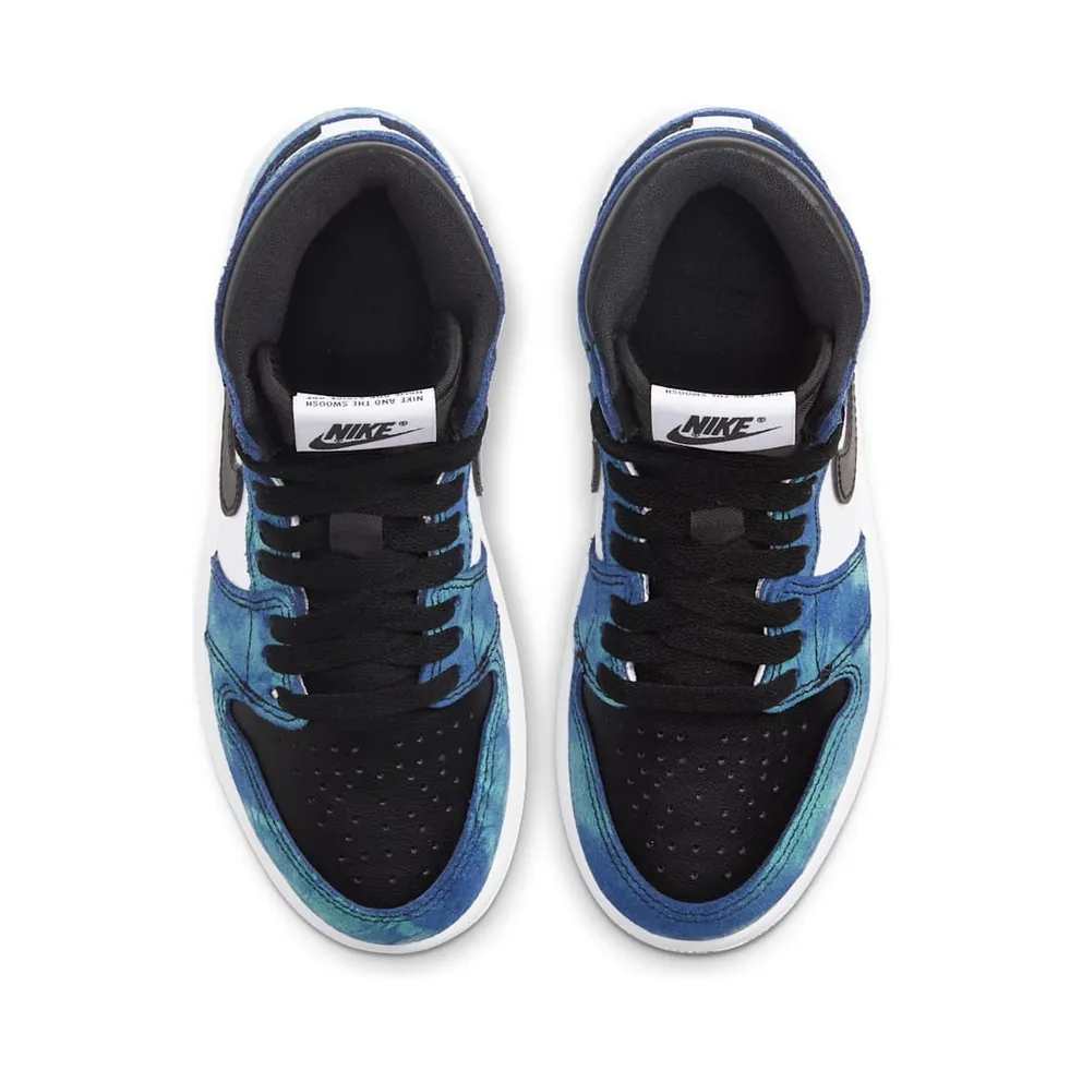 Jordan 1 Retro High Tie Dye (PS) White/Black-Aurora Green (CU0449-100)