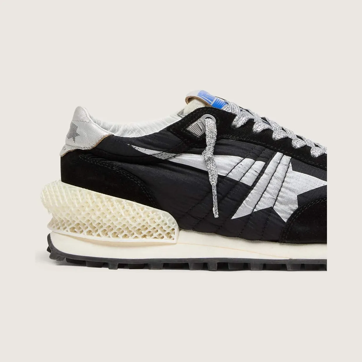 Golden Goose Women’S Marathon With Black Ripstop Nylon Upper And Silver Star (GWF00684.F005675.90179) (5)