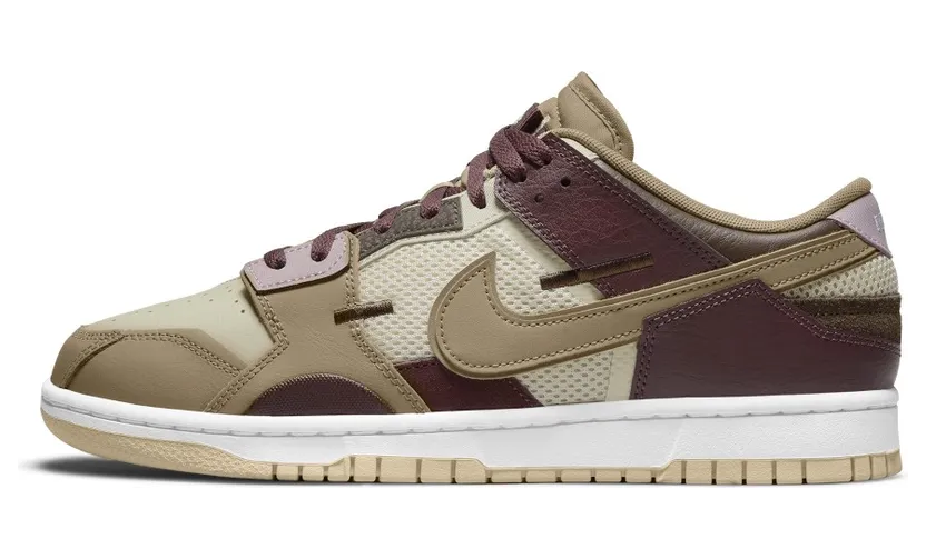 Nike Dunk Low Scrap Latte – “Latte / Maroon / White-khaki” (DH7450-100)