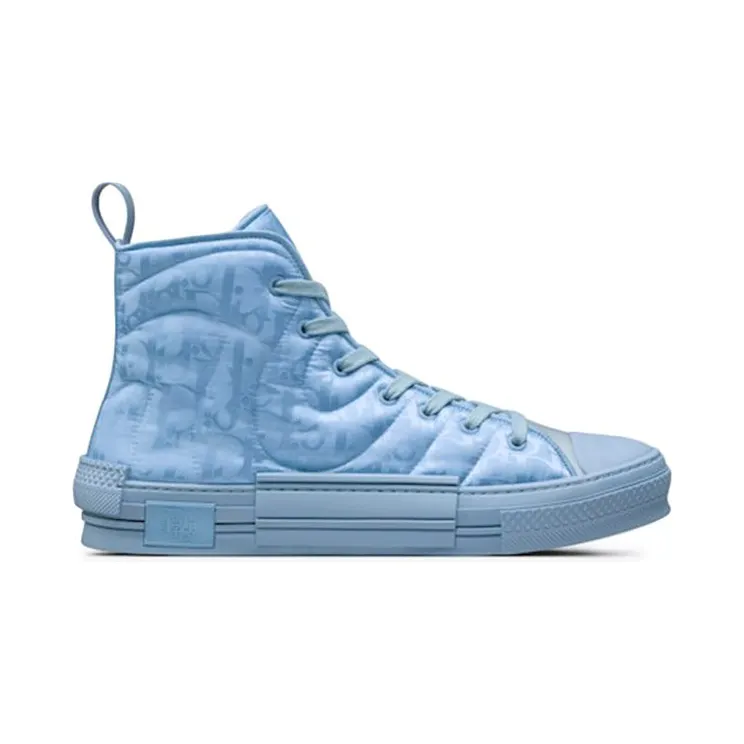 Dior B23 High Top ERL Blue Dior Oblique Mirage Quilted Technical Fabric with Swirl Motif (3SH134ZSW_H565)