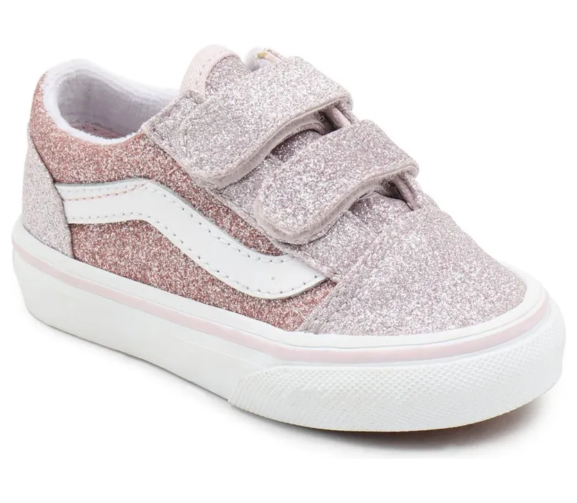 VANS 2-tone Glitter Old Skool Velcro Peuterschoenen Roze (VN000D3Y99B)