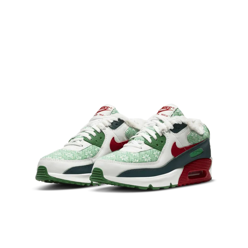 Nike Air Max 90 SE Christmas (GS) White/Dark Atomic Teal/Lucky Green (DC1621-100)