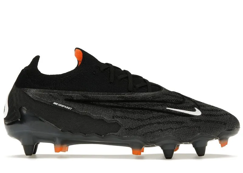 Nike Gripknit Phantom GX Elite SG-Pro Anti-Clog Traction Black Dark Smoke Grey Total Orange (DD9443-010)
