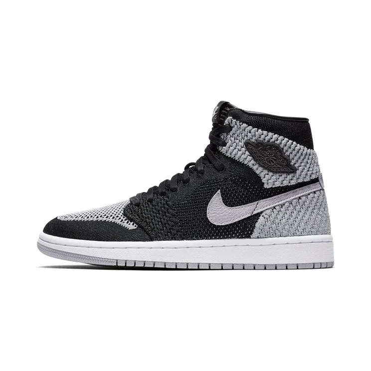Jordan 1 Retro High Flyknit Shadow (GS) “Black / White / Wolf Grey” (919702-003)