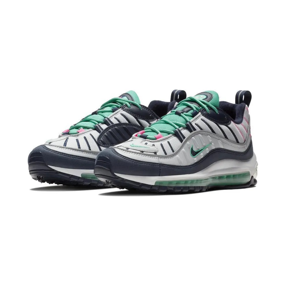 Nike Air Max 98 Tidal Wave Pure Platinum/Obsidian-Kinetic Green-Sunset Blast (640744-005)